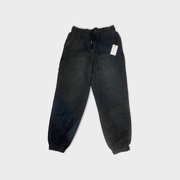 Forever 21 Black Drawstring High Rise Denim Jogger - Picture 2 of 5